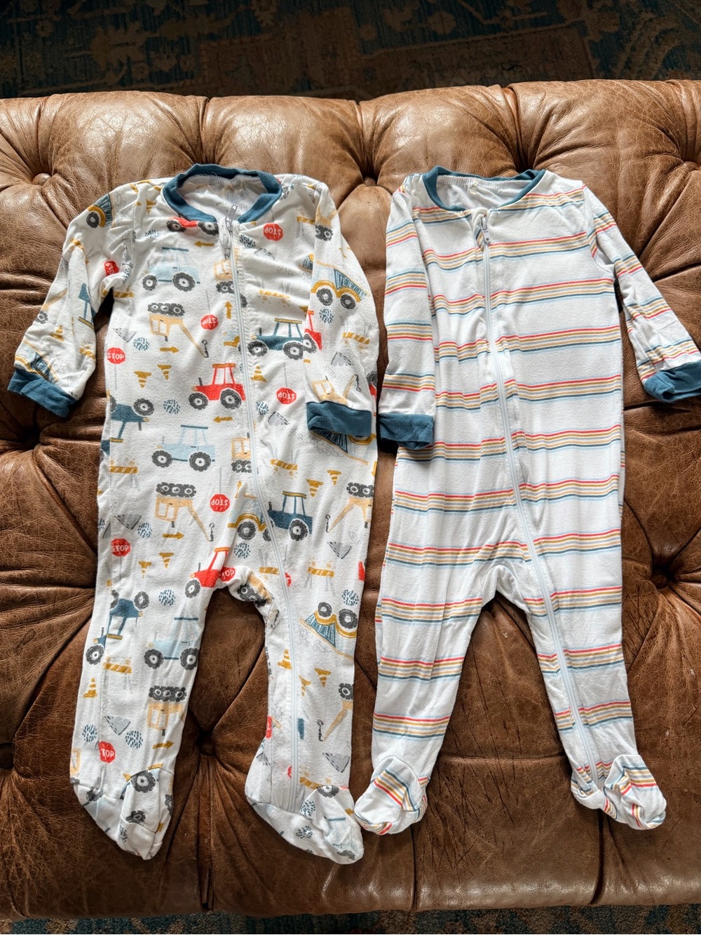 Milkberry Bamboo Footed Sleeper Pajamas Bundle 3-6 Months Zip Pajamas